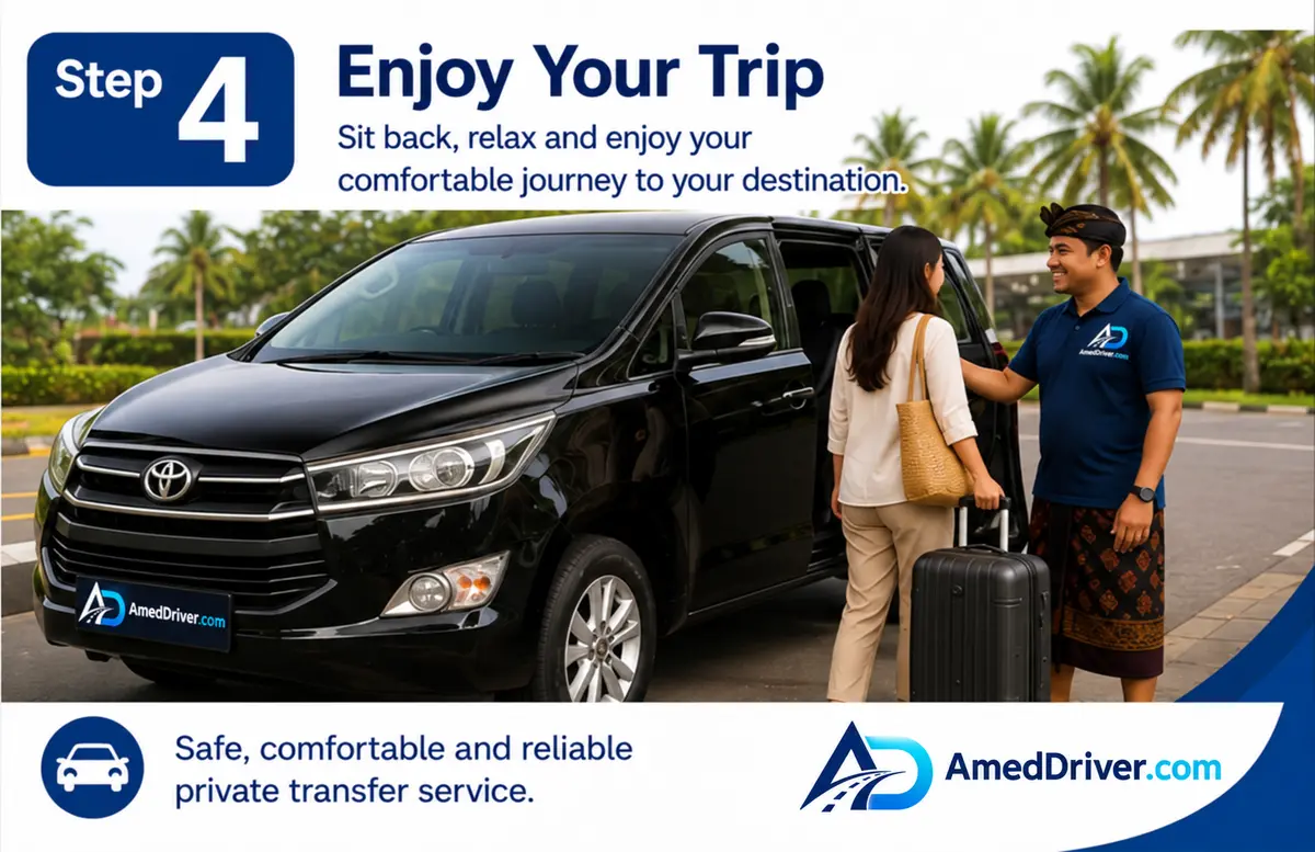 Step 4: meet the vehicle and begin the private journey to Amed