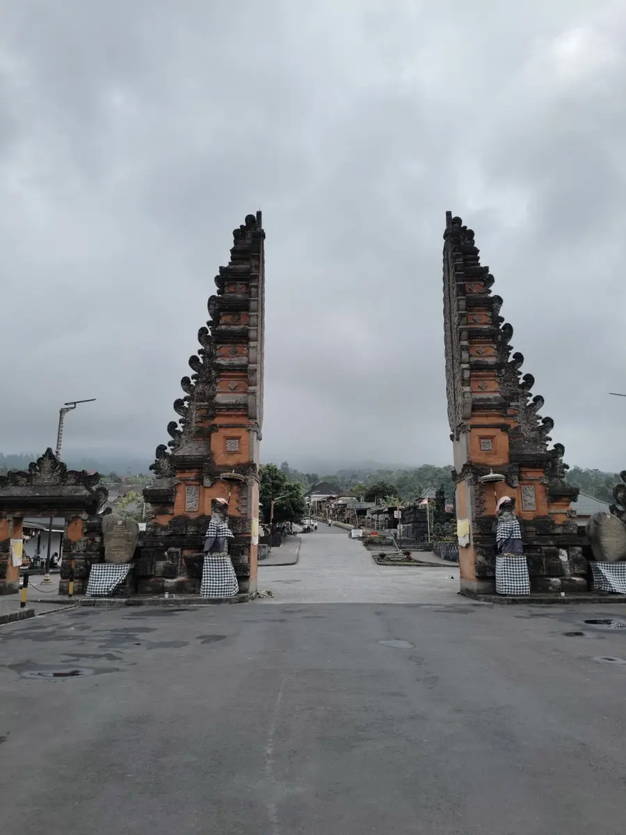 Traditional split gate at the entrance to Besakih Temple complex