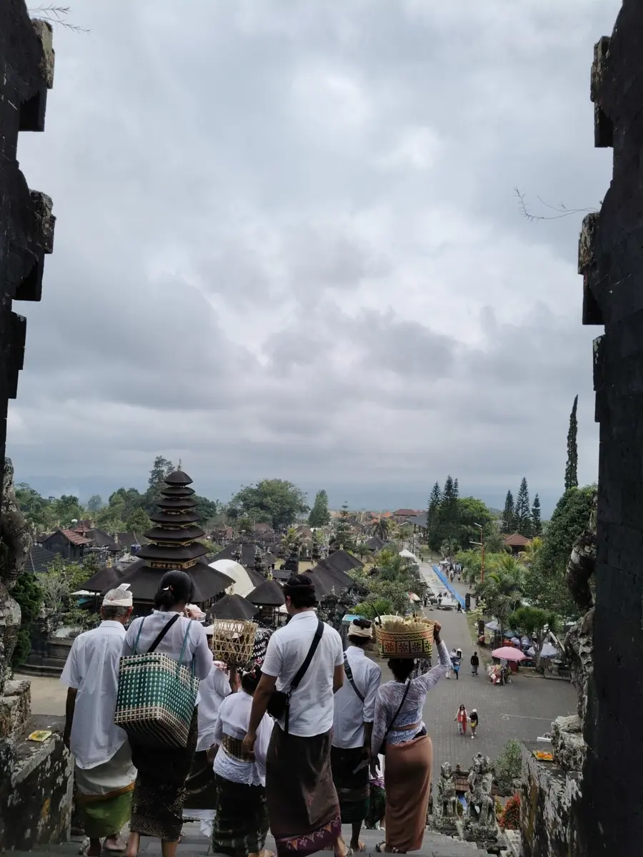View across the Besakih Temple complex from the upper stairs