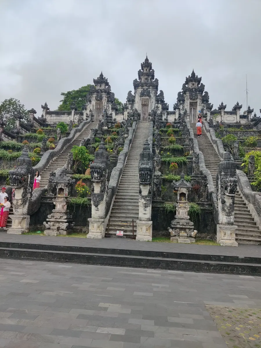 Ornate temple stairs within the Lempuyang complex in East Bali